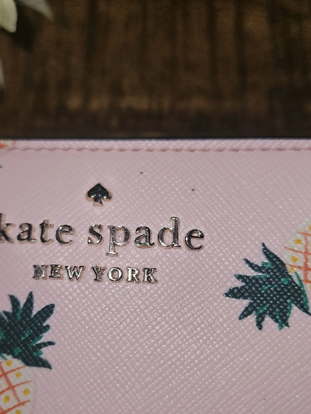 kate spade Pink Pineapple Print Compact Wallet - Picture 7 of 8